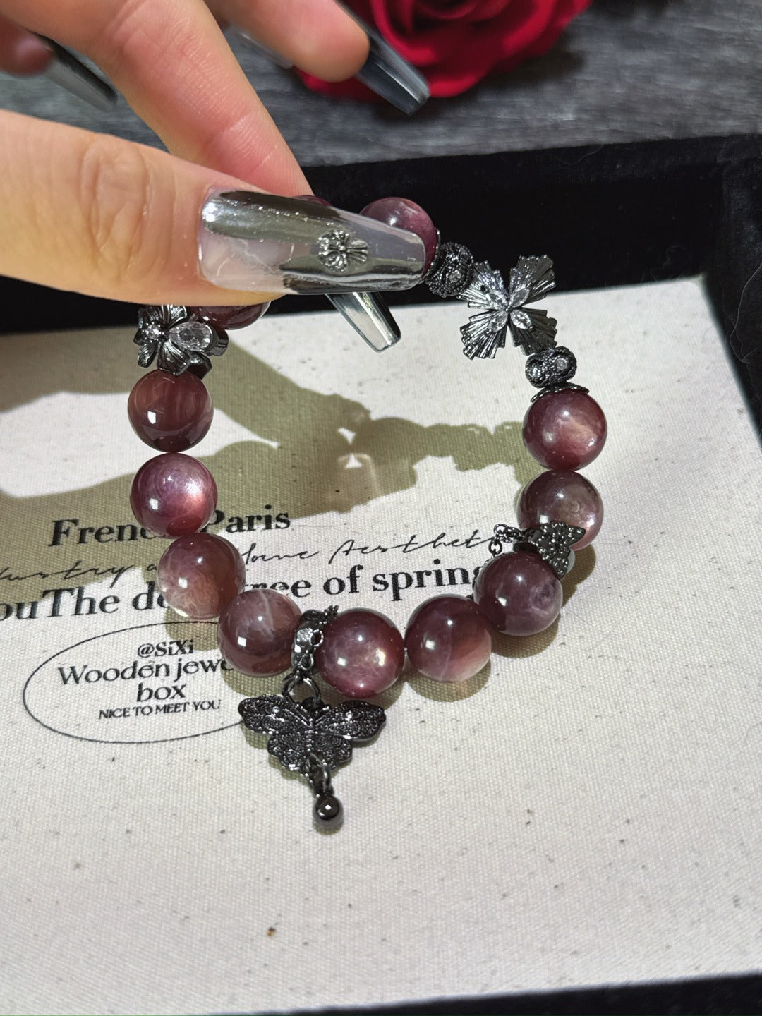 ▫️▪️ Purple lipidolite bracelet